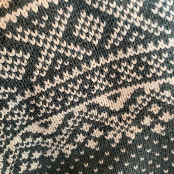 L.L. Bean Women's Fair Isle Knit Cotton Sweater Teal White Vintage Medium - Picture 5 of 8